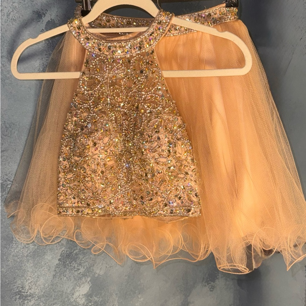 Sparkling Gold and Peach Dress
